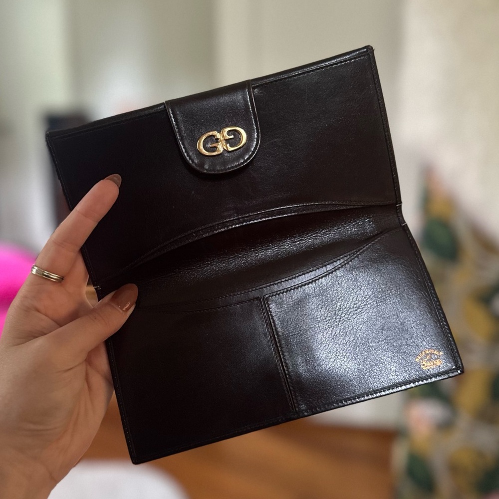 Gucci chocolate Leather Bi-Fold Wallet